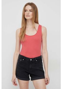 Calvin Klein Jeans szorty jeansowe damskie kolor czarny gładkie medium waist. Kolor: czarny. Materiał: bawełna, denim. Wzór: gładki #5