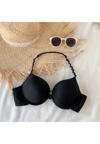 Intica - Biustonosz push-up na szyję z wkładkami uniesienie i wsparcie Liset. Kolor: czarny. Materiał: materiał. Rodzaj stanika: push-up