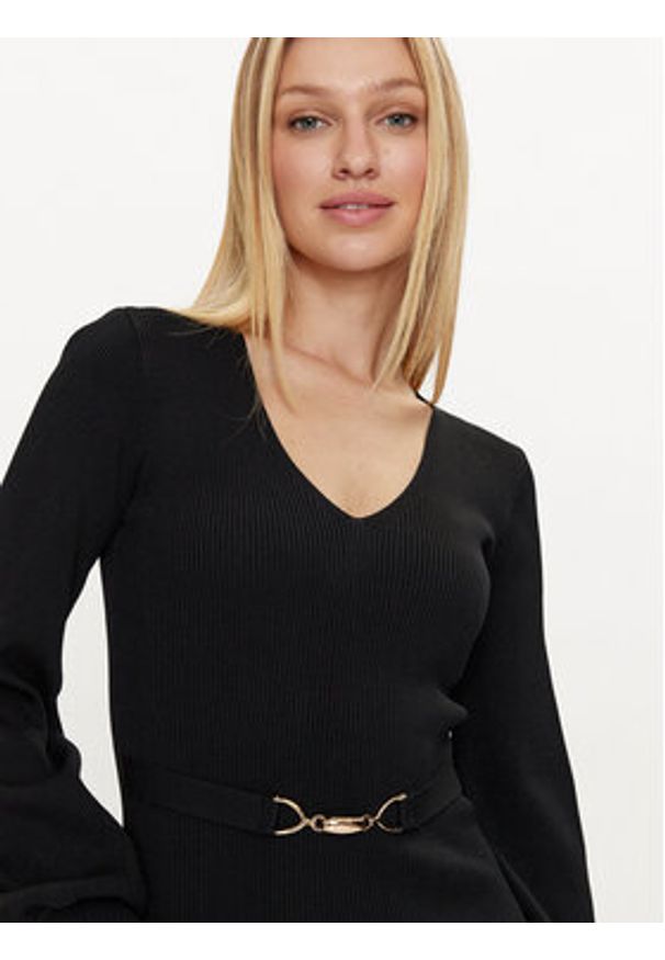 Morgan Sukienka dzianinowa 232-RMROSA Czarny Slim Fit. Kolor: czarny. Materiał: wiskoza