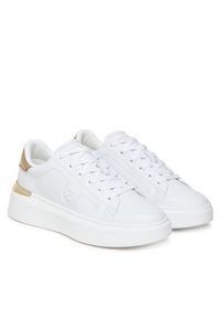 TOMMY HILFIGER - Tommy Hilfiger Sneakersy Chic Platform Gold FW0FW08817 Biały. Kolor: biały. Materiał: skóra. Obcas: na platformie #5