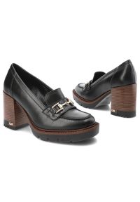 Czarne Półbuty CheBello Eleganckie Skórzane Buty Na Obcasie. Okazja: do pracy, na spotkanie biznesowe. Kolor: czarny. Materiał: skóra. Szerokość cholewki: normalna. Obcas: na obcasie. Styl: elegancki. Wysokość obcasa: średni #4