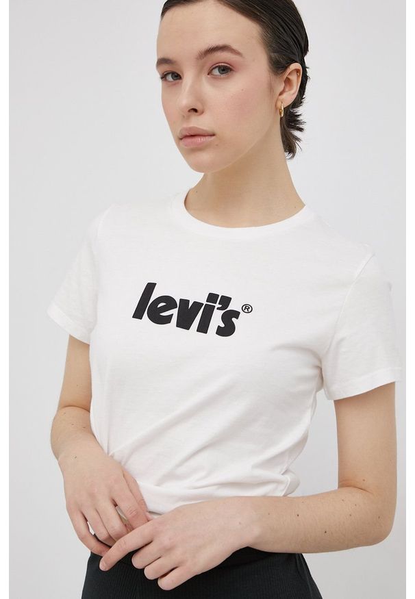 Levi's® - Levi's T-shirt bawełniany kolor biały 17369.1755-Neutrals. Okazja: na spotkanie biznesowe, na co dzień. Kolor: biały. Materiał: bawełna. Wzór: nadruk. Styl: biznesowy, casual