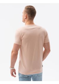 Ombre Clothing - T-shirt męski z nadrukiem - różowy V-18B - Rozmiar: XXL. Kolor: różowy. Materiał: bawełna. Wzór: nadruk. Styl: klasyczny #3