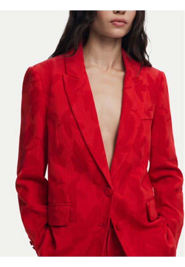 Desigual Marynarka Misuri 25SWEW18 Czerwony Regular Fit. Kolor: czerwony. Materiał: bawełna