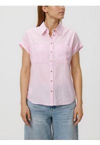 Reserved - Koszula z krótkim rękawem - różowy. Kolor: różowy. Materiał: wiskoza. Długość rękawa: krótki rękaw. Długość: krótkie #1