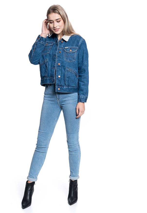 Wrangler - KURTKA DAMSKA WRANGLER SHERPA FRIENDS JACKE PEBBLE SAND W432MCX2A 112128837