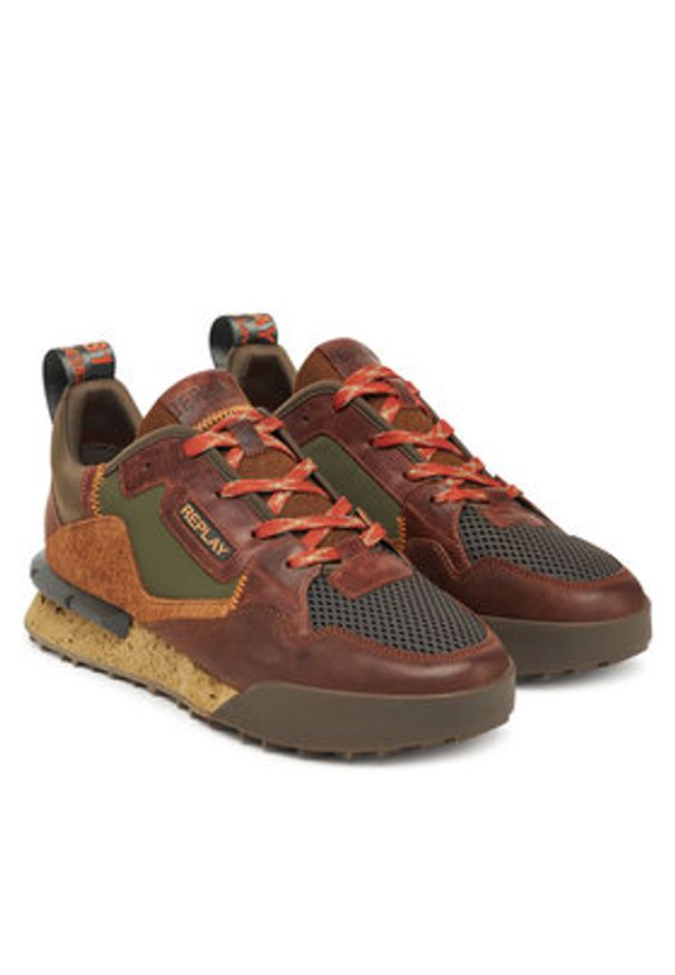 Replay - REPLAY Sneakersy Field M GMS1P .000.C0066L Zielony. Kolor: zielony. Materiał: skóra