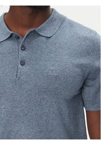 Lindbergh Polo 30-800159 Niebieski Slim Fit. Typ kołnierza: polo. Kolor: niebieski. Materiał: wiskoza #4