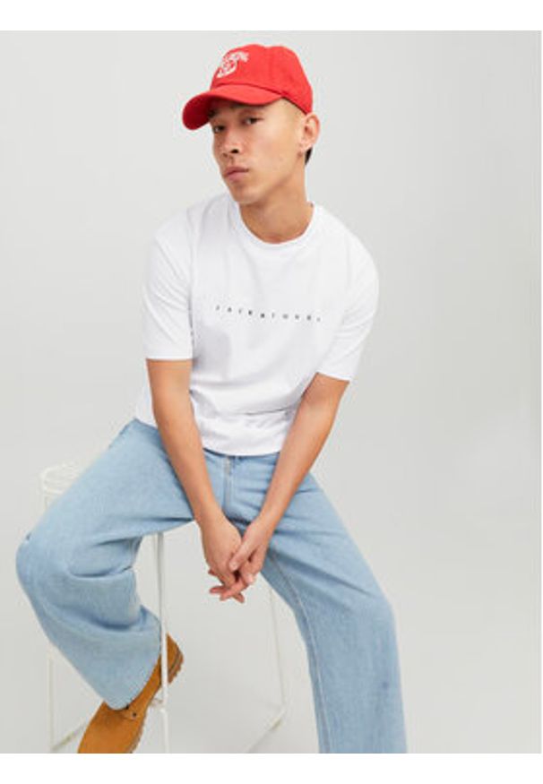 Jack & Jones - Jack&Jones T-Shirt Star 12234746 Biały Relaxed Fit. Kolor: biały. Materiał: bawełna