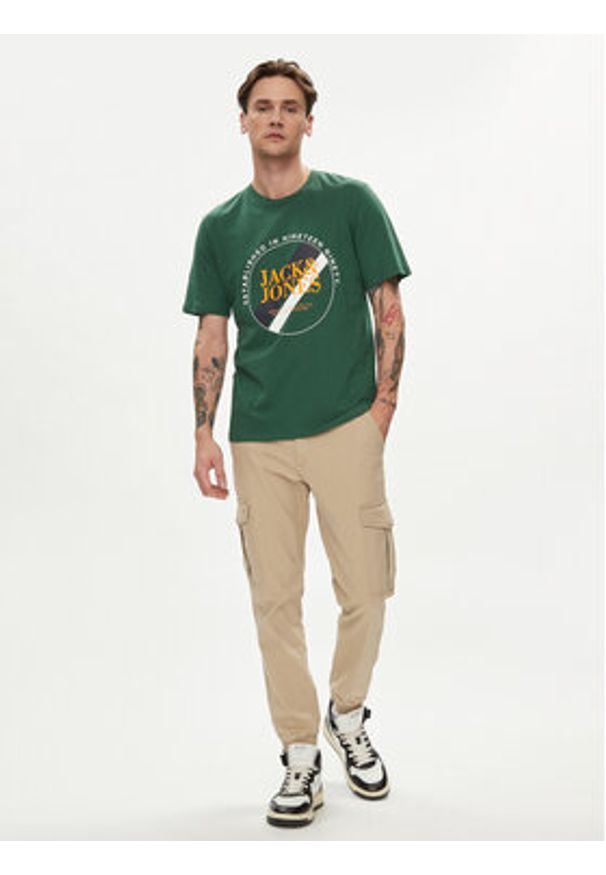 Jack & Jones - Jack&Jones T-Shirt Loof 12248624 Zielony Standard Fit. Kolor: zielony. Materiał: bawełna
