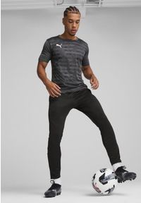 Puma - Męska koszulka z grafiką individualRISE PUMA Asphalt Gray. Kolor: szary