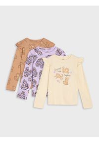 Sinsay - Bawełniana koszulka z nadrukiem 3 pack - wielobarwny. Materiał: bawełna. Wzór: nadruk #1