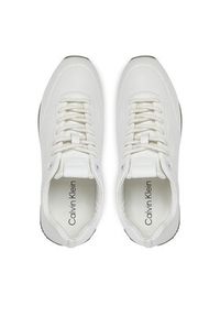 Calvin Klein Sneakersy Runner Lace Up - Lth HW0HW02396 Biały. Kolor: biały. Materiał: skóra #4