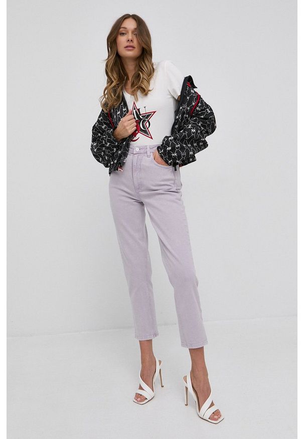 Guess Jeansy Mom Jean damskie high waist. Stan: podwyższony. Kolor: fioletowy
