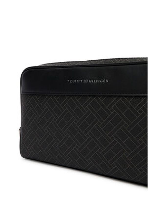 TOMMY HILFIGER - Tommy Hilfiger Kosmetyczka Th Flag Monogram Pouch AM0AM14146 Czarny. Kolor: czarny. Materiał: skóra