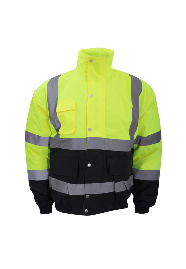 YOKO - Dwukolorowa Kurtka Bomberka HiVis. Kolor: żółty, wielokolorowy, niebieski