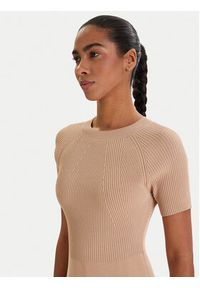 Armani Exchange Sukienka dzianinowa XW001885 AF10352 Beżowy Regular Fit. Kolor: beżowy. Materiał: wiskoza, syntetyk #3