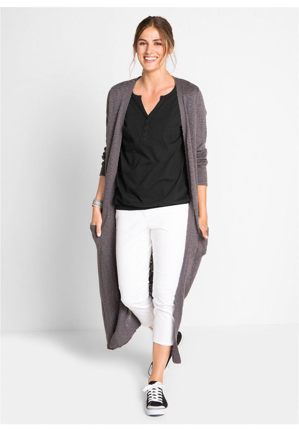 bonprix - Shirt bawełniany, krótki rękaw. Kolor: czarny. Materiał: bawełna. Długość rękawa: krótki rękaw. Długość: krótkie