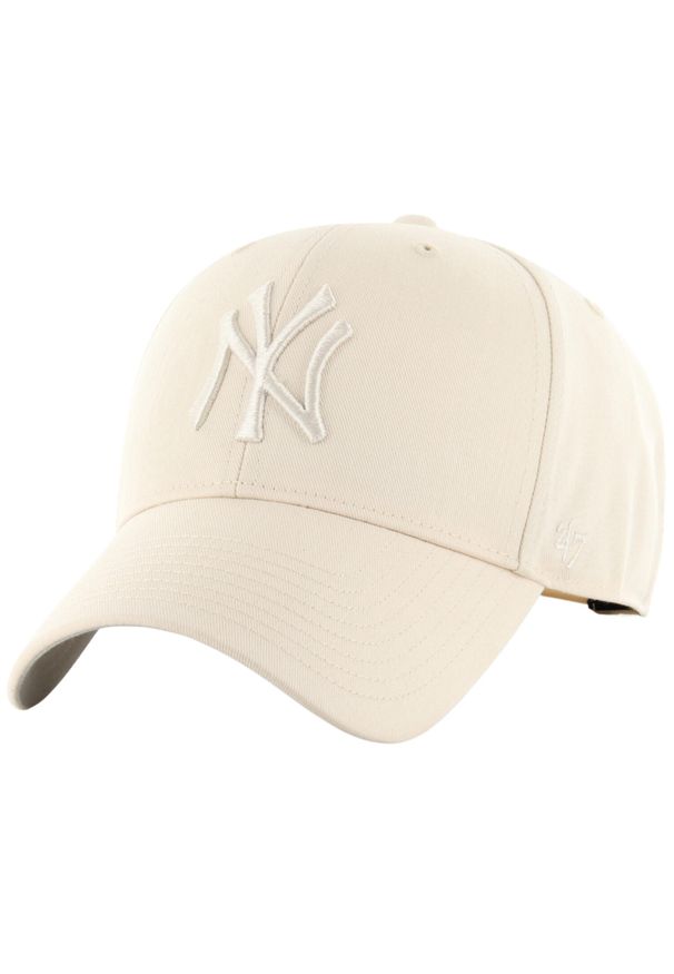 47 Brand - Czapka z daszkiem dla dzieci MLB New York Yankees Kids Cap. Kolor: beżowy. Materiał: akryl, wełna
