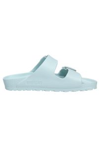 Klapki damskie Birkenstock Arizona Eva. Zapięcie: klamry. Kolor: zielony. Materiał: materiał, syntetyk. Sezon: lato. Sport: turystyka piesza