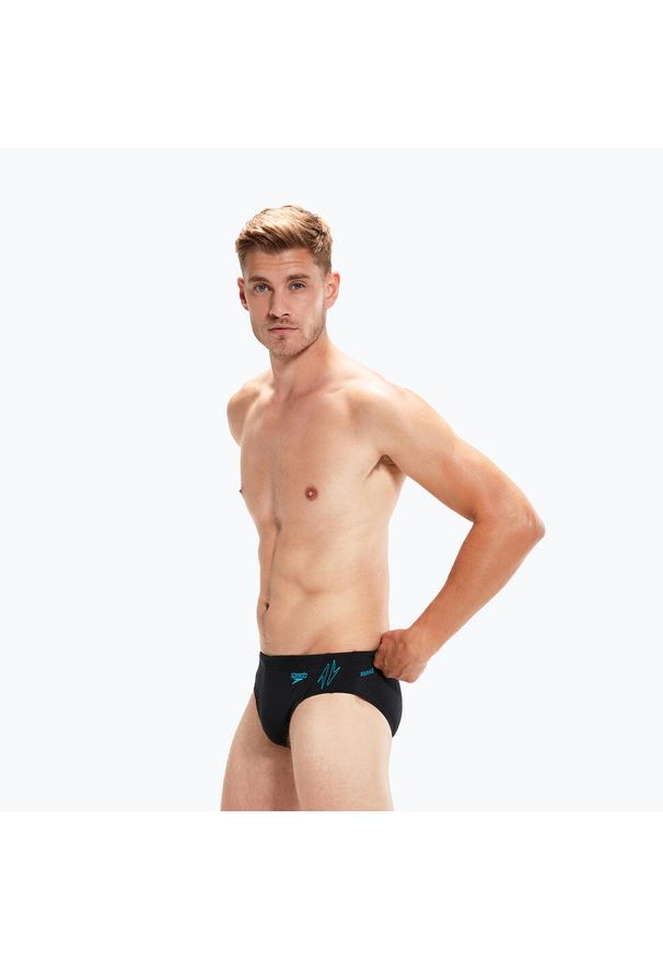 Slipy kąpielowe męskie Speedo Hyper Boom Splice Brief. Kolor: niebieski, wielokolorowy, czarny