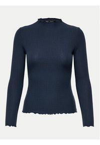 only - ONLY Bluzka Emma 15180040 Niebieski Slim Fit. Kolor: niebieski. Materiał: syntetyk #6