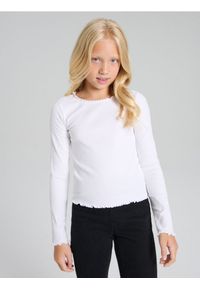 Sinsay - Koszulka z długimi rękawami - biały. Kolor: biały. Długość rękawa: długi rękaw. Długość: długie #1