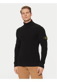 Stone Island Golf 8115552C2 Czarny Regular Fit. Typ kołnierza: golf. Kolor: czarny. Materiał: wełna