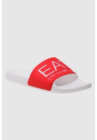 EA7 Emporio Armani - EA7 Koralowo-białe klapki z białym logo, Rozmiar 40. Kolor: biały
