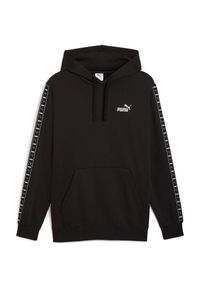 Bluza z kapturem Puma Ess Tape Hoodie Fl, Mężczyźni. Typ kołnierza: kaptur. Kolor: czarny. Materiał: materiał, bawełna