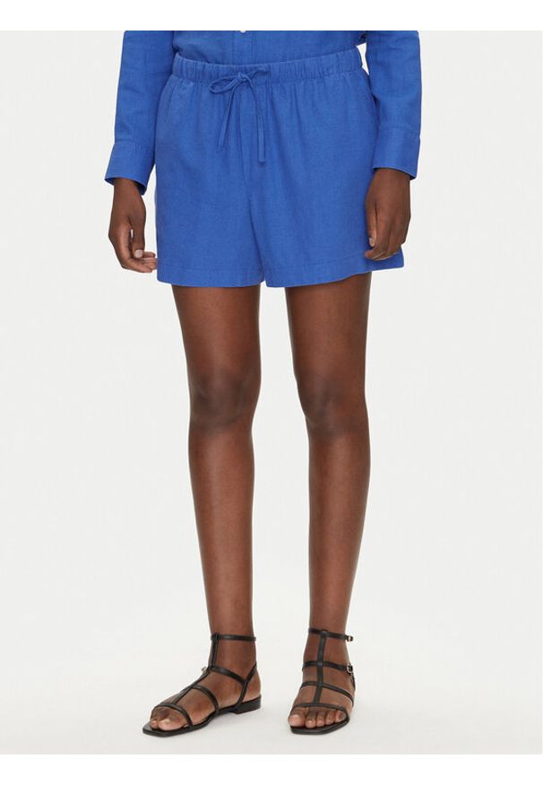 GAP - Gap Szorty materiałowe 713386-04 Niebieski Regular Fit. Kolor: niebieski. Materiał: len, wiskoza