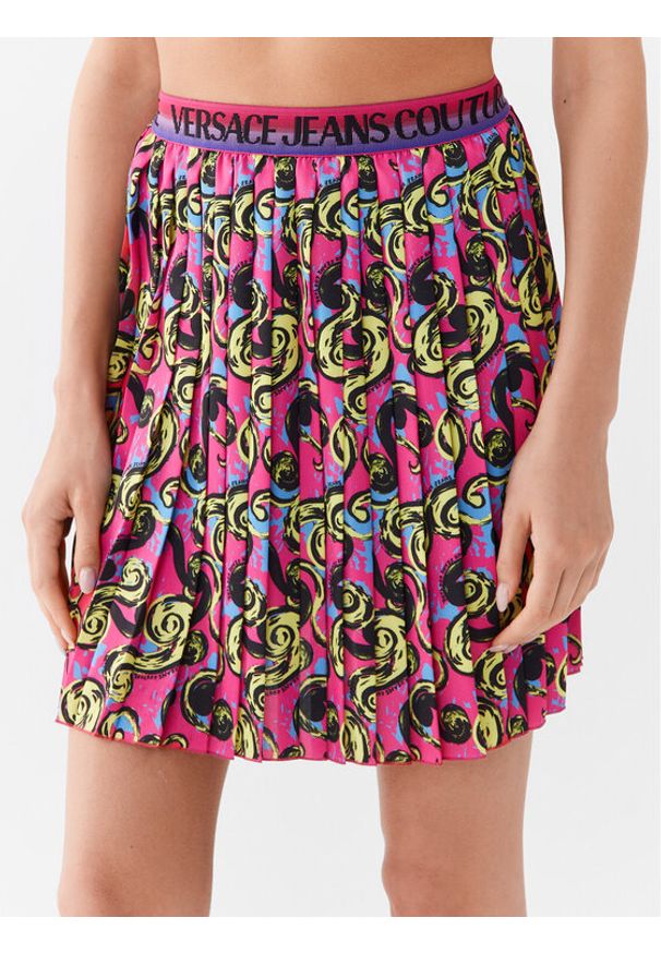Versace Jeans Couture Spódnica plisowana 74HAE820 Różowy Regular Fit. Kolor: różowy. Materiał: syntetyk