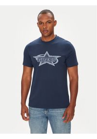 Guess T-Shirt Z5YI02 I3Z14 Granatowy Regular Fit. Kolor: niebieski. Materiał: bawełna