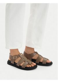 Beverly Hills Polo Club Sandały EO-WI16-SERDINIA-03 Beżowy ciemny. Kolor: beżowy. Materiał: skóra #5