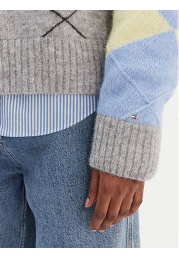 TOMMY HILFIGER - Tommy Hilfiger Sweter WW0WW47464 Kolorowy Relaxed Fit. Materiał: syntetyk. Wzór: kolorowy
