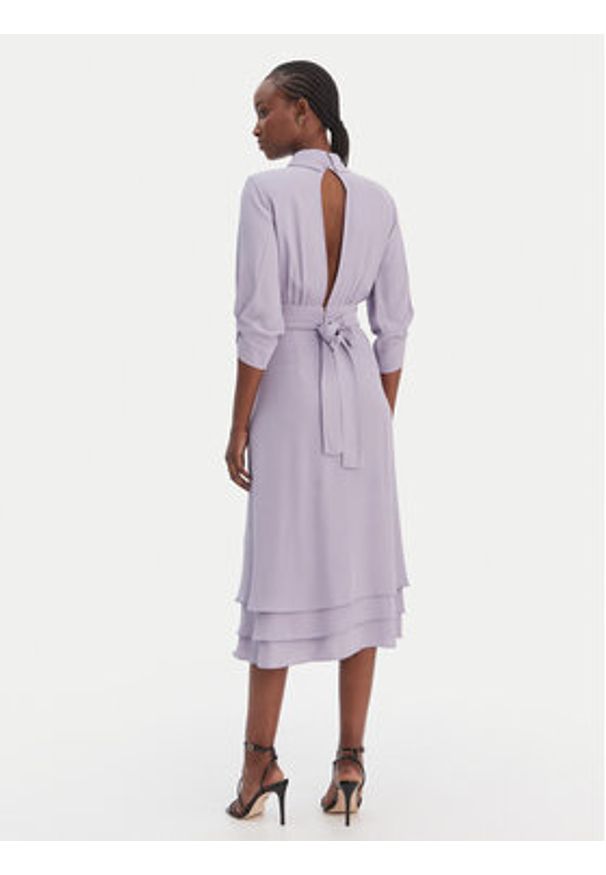 Elisabetta Franchi Sukienka koktajlowa AB-923-61E2 Fioletowy Regular Fit. Kolor: fioletowy. Materiał: wiskoza. Styl: wizytowy