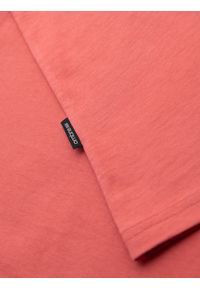 Ombre Clothing - T-shirt męski klasyczny bawełniany BASIC - koralowy V17 OM-TSBS-0236 - XXL. Okazja: na co dzień. Kolor: pomarańczowy. Materiał: bawełna. Styl: klasyczny #6