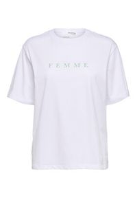 Selected Femme T-Shirt 16085609 Biały Loose Fit. Kolor: biały #6