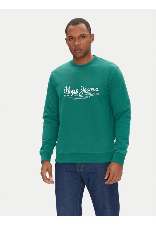 Pepe Jeans Bluza Dumas PM582832 Zielony Regular Fit. Kolor: zielony. Materiał: bawełna