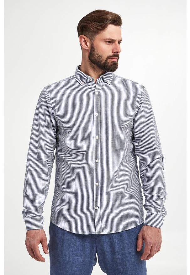 JOOP! Jeans - Koszula męska lniana Heli2-W JOOP! JEANS. Materiał: len