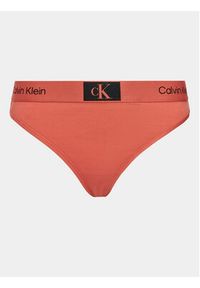 Calvin Klein Underwear Stringi 000QF7221E Pomarańczowy. Kolor: pomarańczowy. Materiał: bawełna