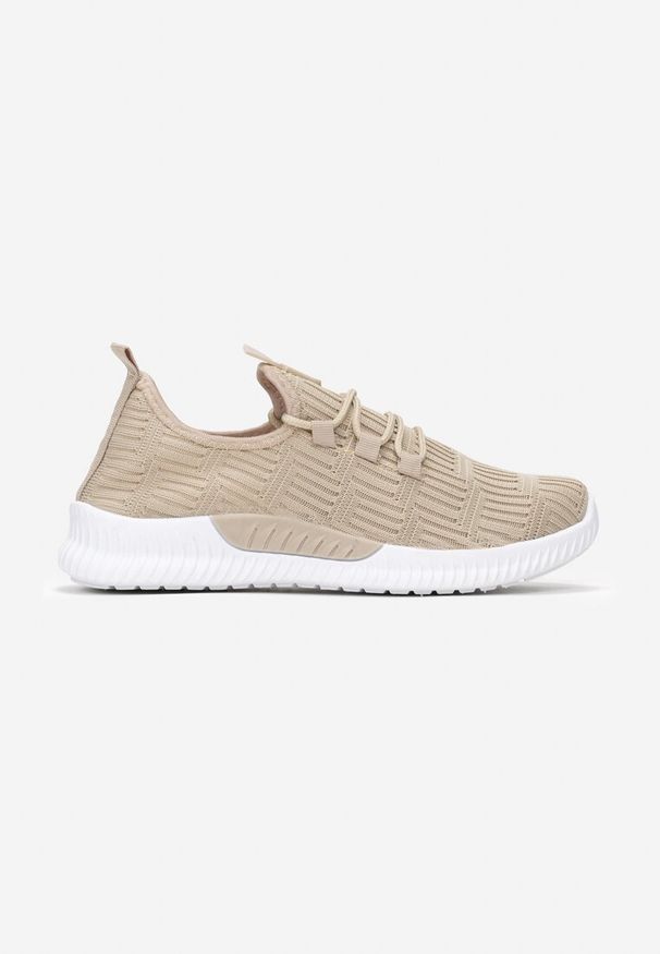 Born2be - Beżowe Buty Sportowe Westtide. Nosek buta: okrągły. Zapięcie: bez zapięcia. Kolor: beżowy. Materiał: materiał. Szerokość cholewki: normalna. Wzór: aplikacja