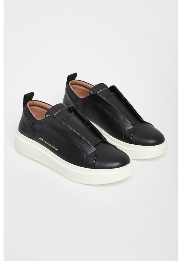 Alexander Smith - Sneakersy męskie skórzane Slip-On ALEXANDER SMITH. Zapięcie: bez zapięcia. Materiał: skóra
