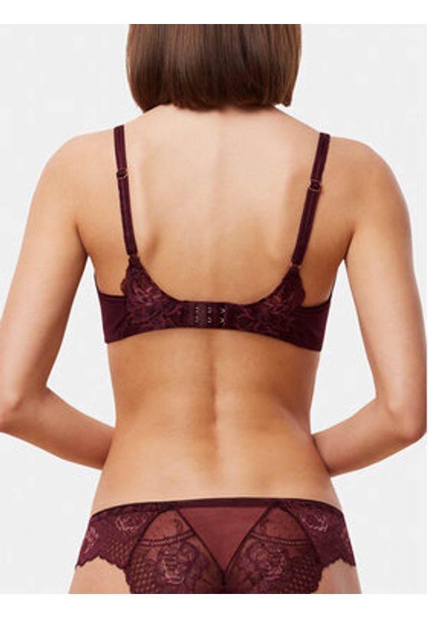 Triumph Biustonosz z fiszbiną Wild Peony Florale W 10209608 Bordowy. Kolor: czerwony. Materiał: syntetyk