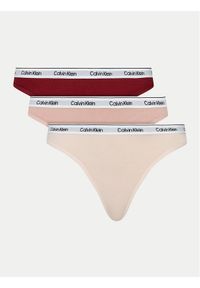 Calvin Klein Underwear Komplet 3 par stringów 000QD5209E Kolorowy. Materiał: bawełna. Wzór: kolorowy