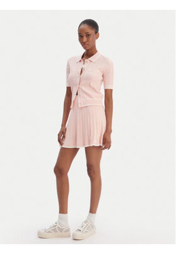 Guess Spódnica mini V6RD07 Z4652 Różowy Regular Fit. Kolor: różowy. Materiał: syntetyk