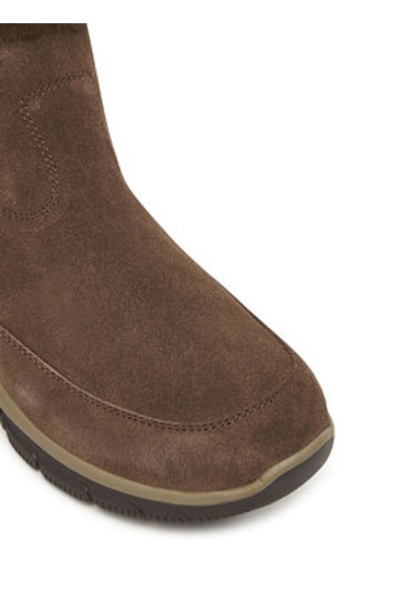 skechers - Skechers Botki Easy Going 167862/CHOC Brązowy. Kolor: brązowy. Materiał: zamsz, skóra