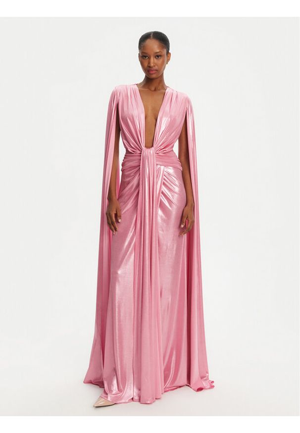 Babylon Sukienka wieczorowa MF0223 Różowy Regular Fit. Kolor: różowy. Materiał: syntetyk. Styl: wizytowy