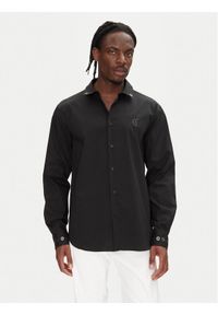 Just Cavalli Koszula 78OAL2A0 Czarny Slim Fit. Kolor: czarny. Materiał: bawełna