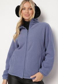 Born2be - Niebieski Klasyczny Polar ze Ściągaczami przy Rękawach Paradi. Okazja: do pracy, na co dzień. Kolor: niebieski. Materiał: polar. Długość rękawa: długi rękaw. Długość: długie. Styl: klasyczny #5